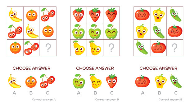 由水果和蔬菜组成的逻辑任务图片下载