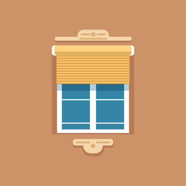 平窗，有百叶窗和装饰性的立面飞檐图片下载