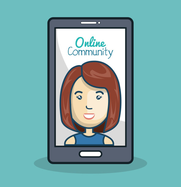 人物与智能手机在线社区设计隔离图片下载