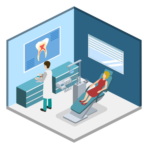 等距三维矢量插图病人在牙医的预约图片下载