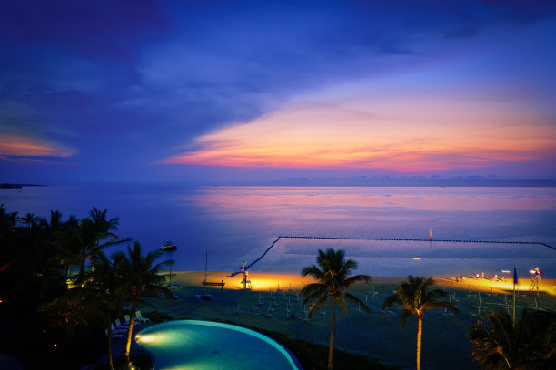 棕榈树的日落图片下载