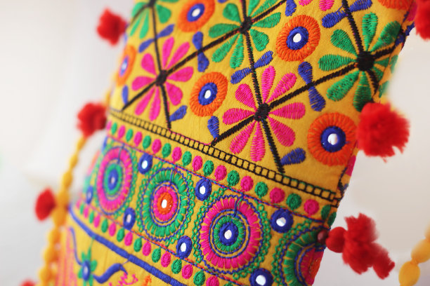 印度手工艺品，黄色手提包，钱包图片下载