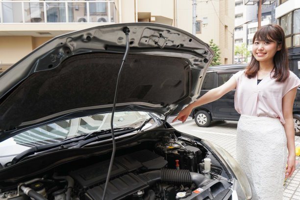 维护汽车的女人图片下载