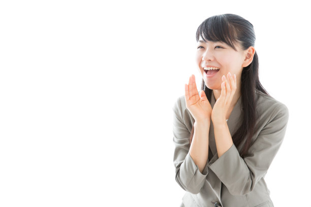 亚洲女商人的肖像孤立在白色的背景图片下载