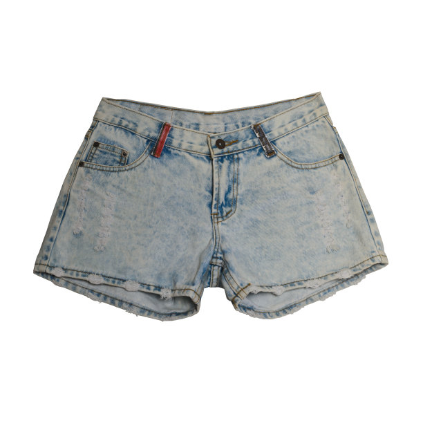 短牛仔孤立在白色背景与工作路径图片下载