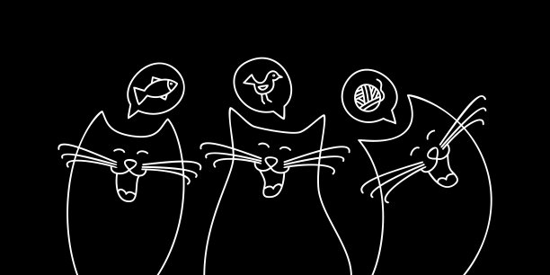 可爱的小猫梦想着美味的食物和好玩的玩具图片下载