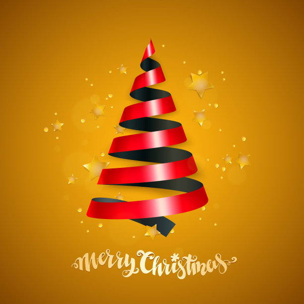 丝带的圣诞树图片下载