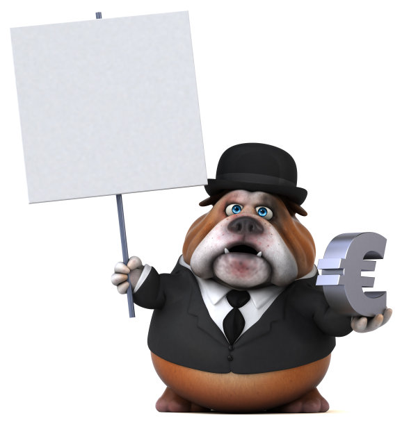 有趣的斗牛犬- 3D插图图片下载