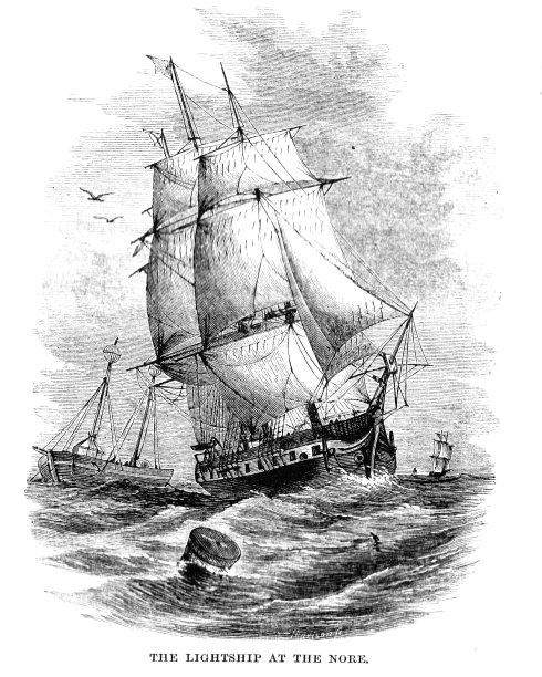 来自W H达文波特亚当斯的灯塔和灯光船的维多利亚灯船插图;19世纪泰晤士河入口处的“诺尔灯塔”版画;1870图片下载