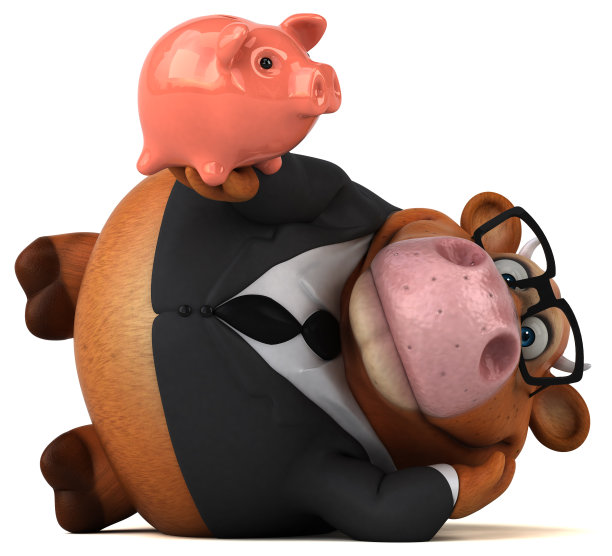 有趣的牛- 3D插图图片下载