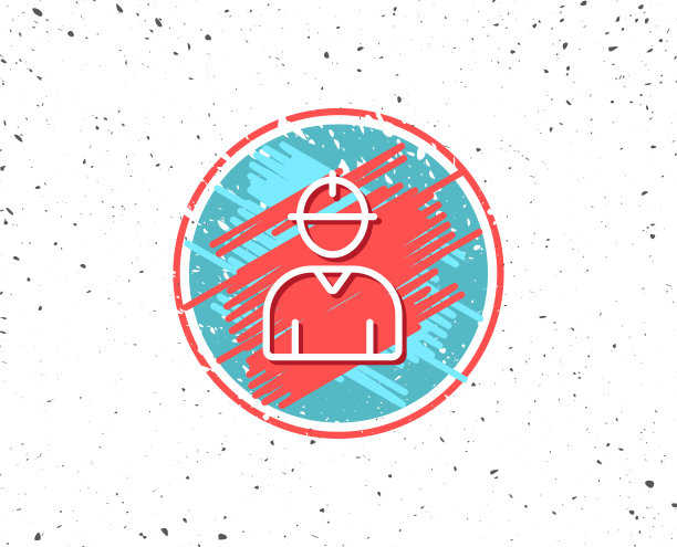 工人行图标。男性形象标志。图片下载