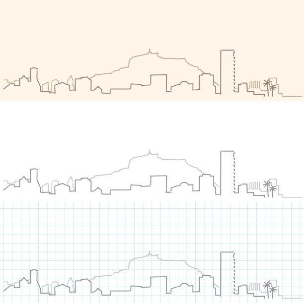 阿利坎特手绘天际图片下载