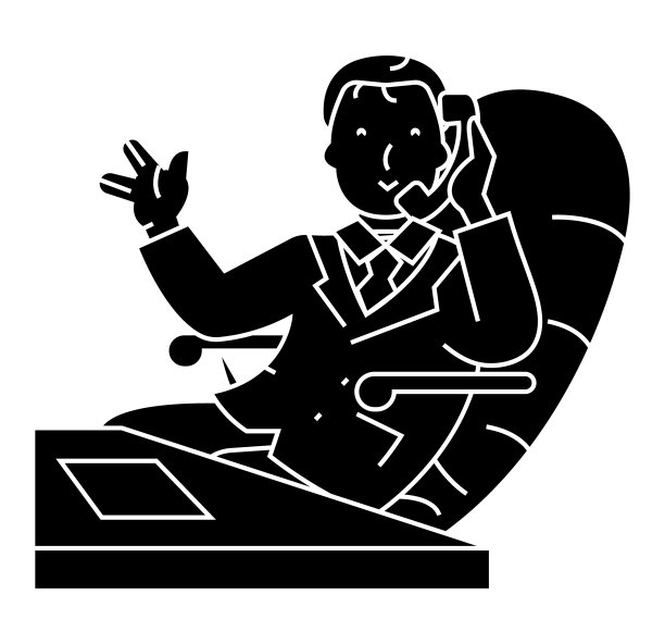 商人在办公室图标，矢量插图，标志上孤立的背景素材图片