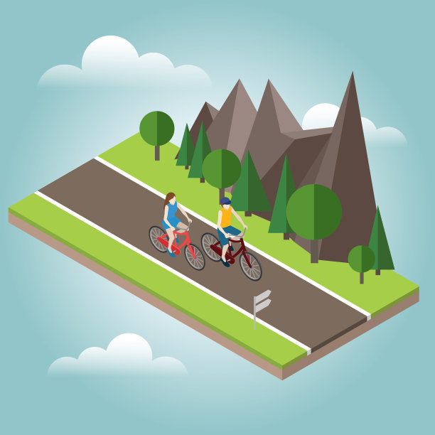 等距农村。夏天的道路。女人和男人骑在乡村夏天阳光明媚的道路或高速公路上图片下载