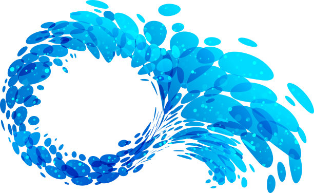 水花圆形孤立在白色背景图片下载