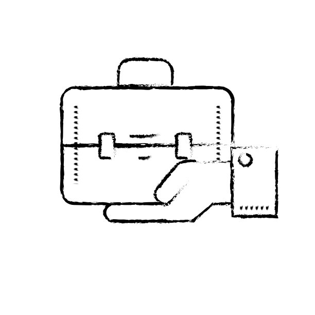 掌心握着公文包的商人形象图片下载