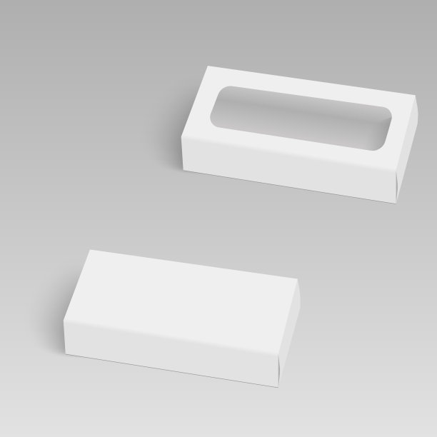 白色产品带窗纸板箱。矢量插图。图片下载