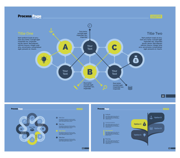 三管理幻灯片模板集图片下载