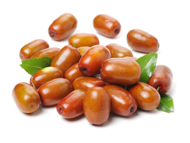 红枣，白底绿叶图片下载