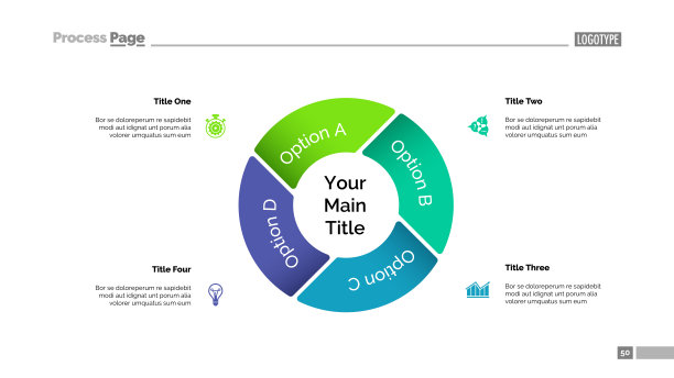 饼图与四元素模板图片下载