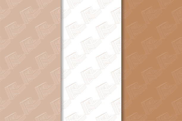 棕色和白色几何套无缝模式图片下载