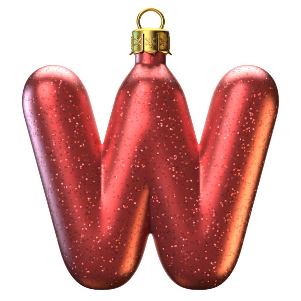 圣诞树装饰字体、字母W图片下载