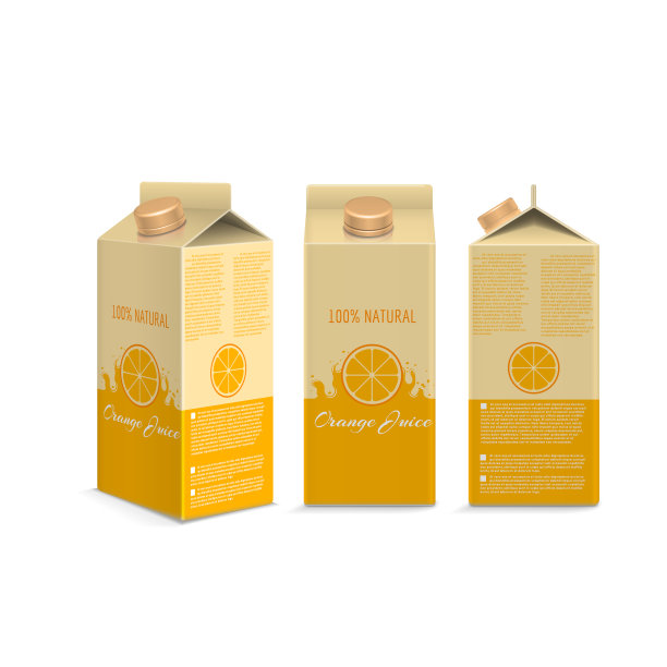 逼真的橙汁盒图片下载