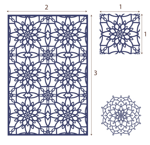 矢量激光切割面板，无缝花纹，用于装饰面板和花卉。室内设计模板，布局，婚礼请柬，砂砾卡，信封，装饰艺术品等。图像适用于雕刻、印刷、刻字机切割、激光图片下载