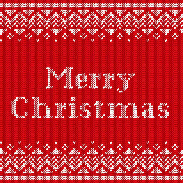 编织圣诞无缝图案。针织质地。矢量插图。素材图片