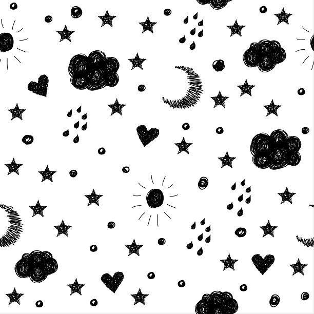 抽象涂鸦无缝图案背景。图片下载