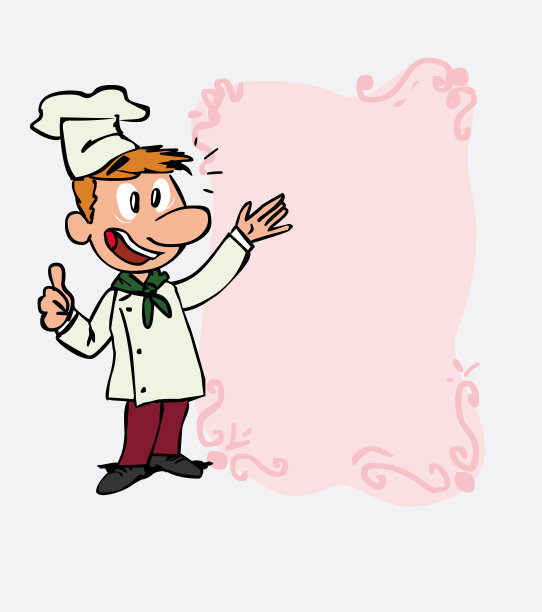 快乐的白人厨师做了个ok的手势。正在展示，就像他在黑板前，你想要的数据。图片下载
