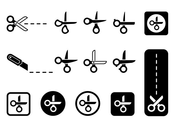 办公用刀和剪刀套装图片下载