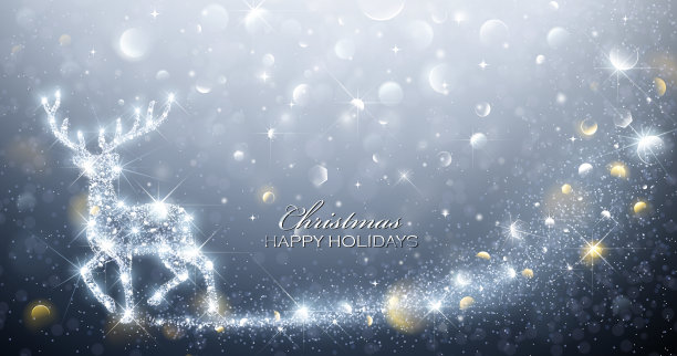 有魔鹿的圣诞贺卡图片下载