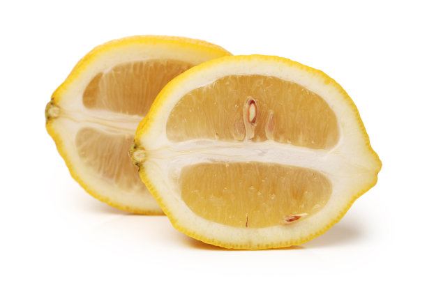 柠檬果实孤立在白色背景上图片下载