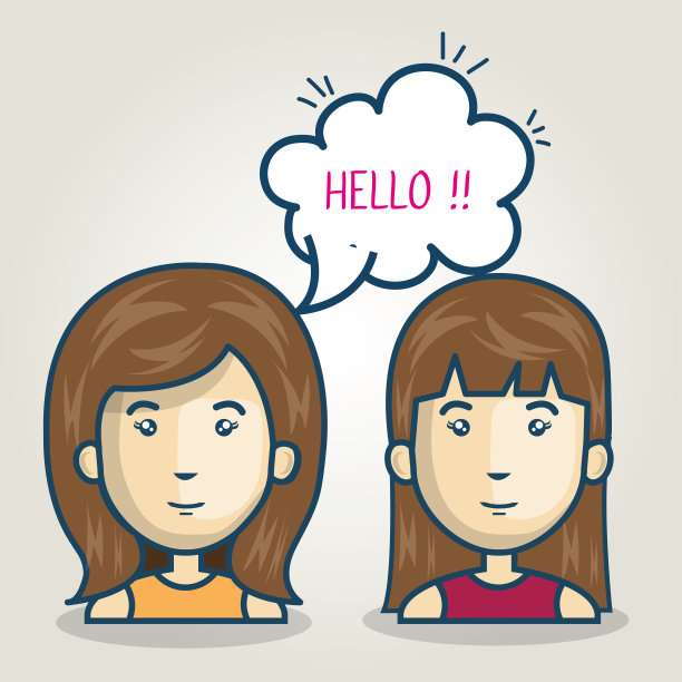 卡通人物泡泡讲话谈话图形图片下载