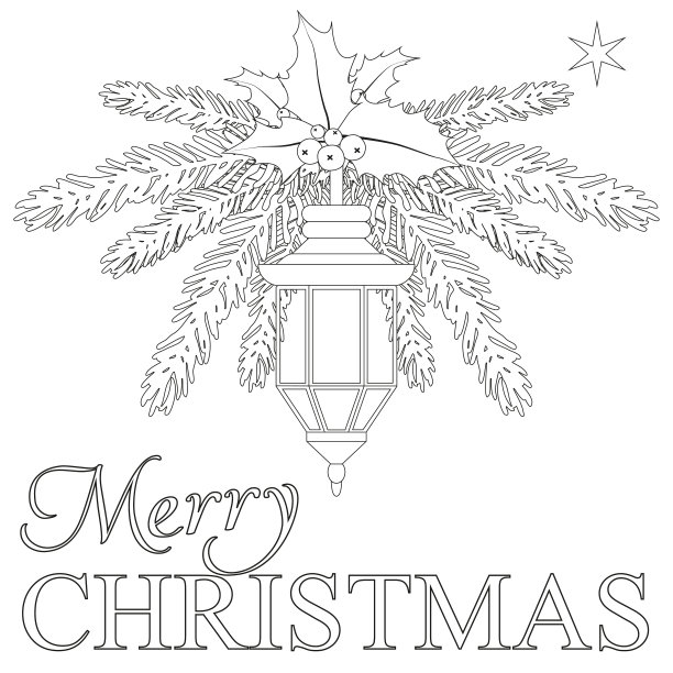 圣诞快乐涂色书页图片下载