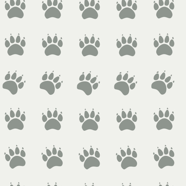 猫爪或狗爪无缝图案-矢量动物足迹纹理。矢量插图。图片下载