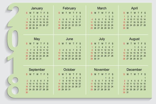 2018年日历矢量设计图片下载