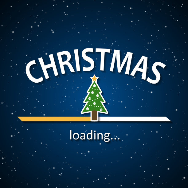 圣诞正在加载-圣诞树加载栏背景图片下载