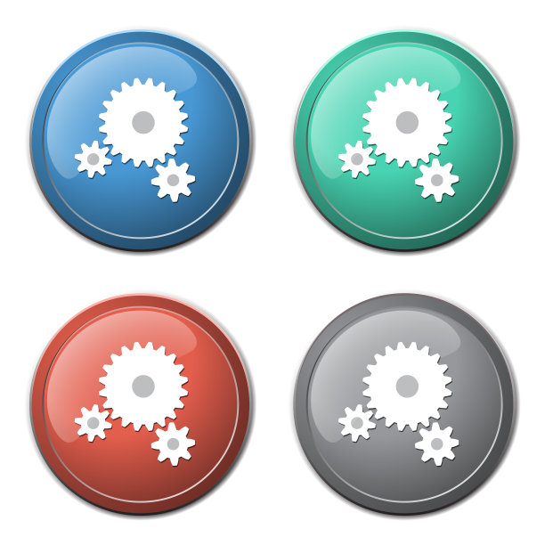 色彩斑斓的齿轮图标图片下载