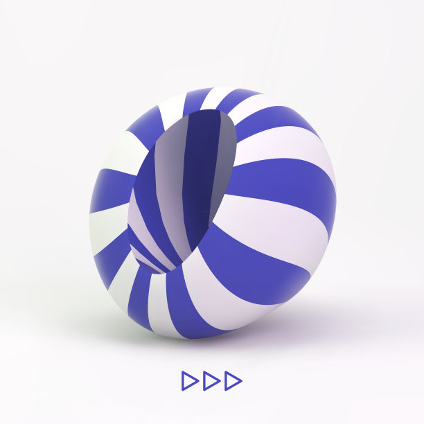 抽象矢量3D插图。条纹的对象。图片下载