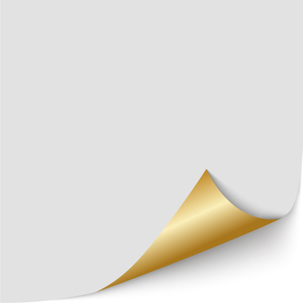 黄金页角卷曲为您的设计。文本。图片下载