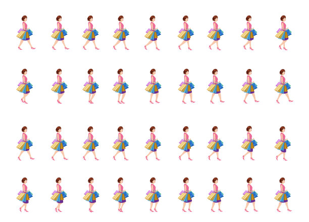 购物女孩步行自行车图片下载