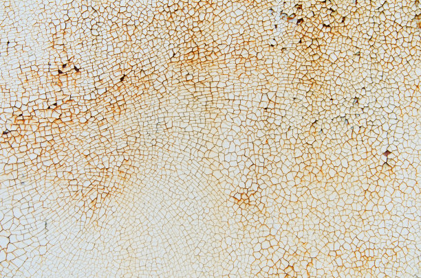 纹理的复古锈蓝色和灰色铁墙背景与许多层油漆和锈图片下载