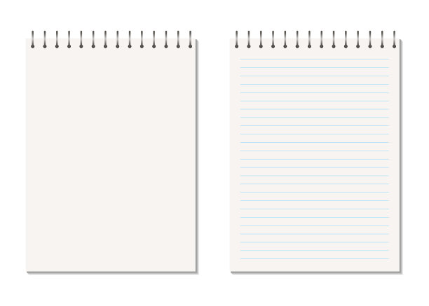 向量现实垂直空白copybook与金属螺旋。图片下载