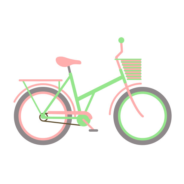 矢量自行车复古风格旧自行车运输复古骑车夏季自行车运输插图图片下载