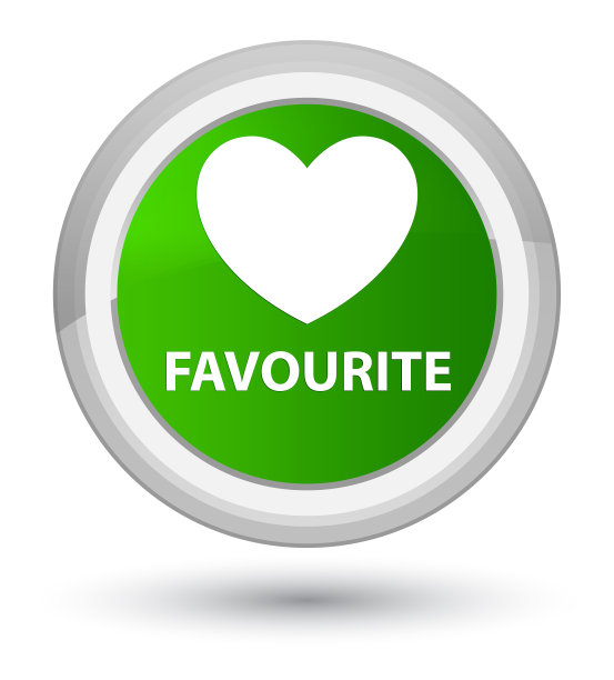 最喜欢的(心形图标)素色绿色圆形按钮图片下载