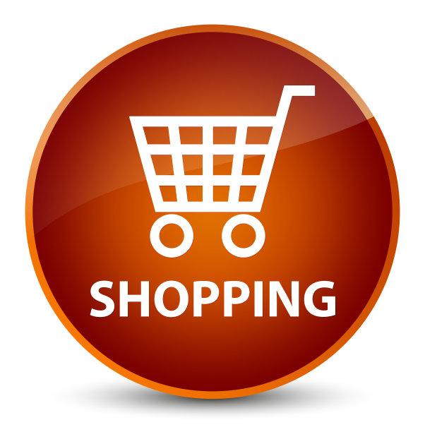 购物优雅的棕色圆形按钮图片下载