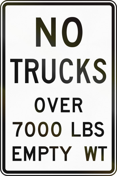 美国MUTCD规定道路标志-禁止超过7000磅的卡车图片下载
