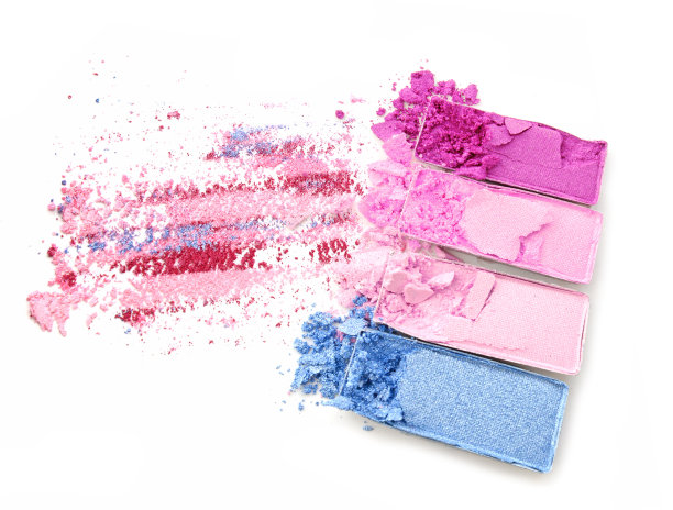 白色背景上的眼影调色板图片下载